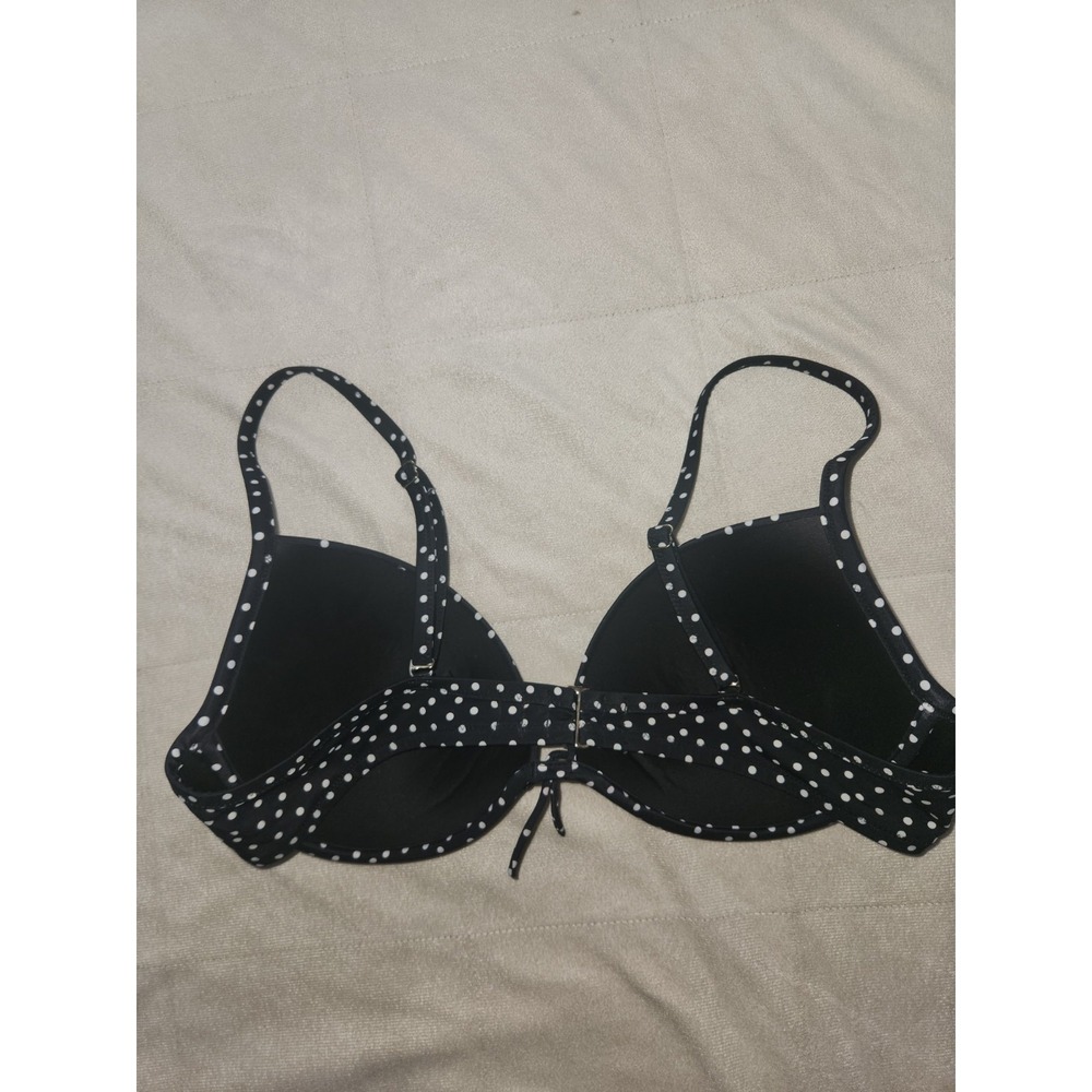 Victoria's Secret black and white polka dot push-up swimsuit top 38C - Picture 6 of 6